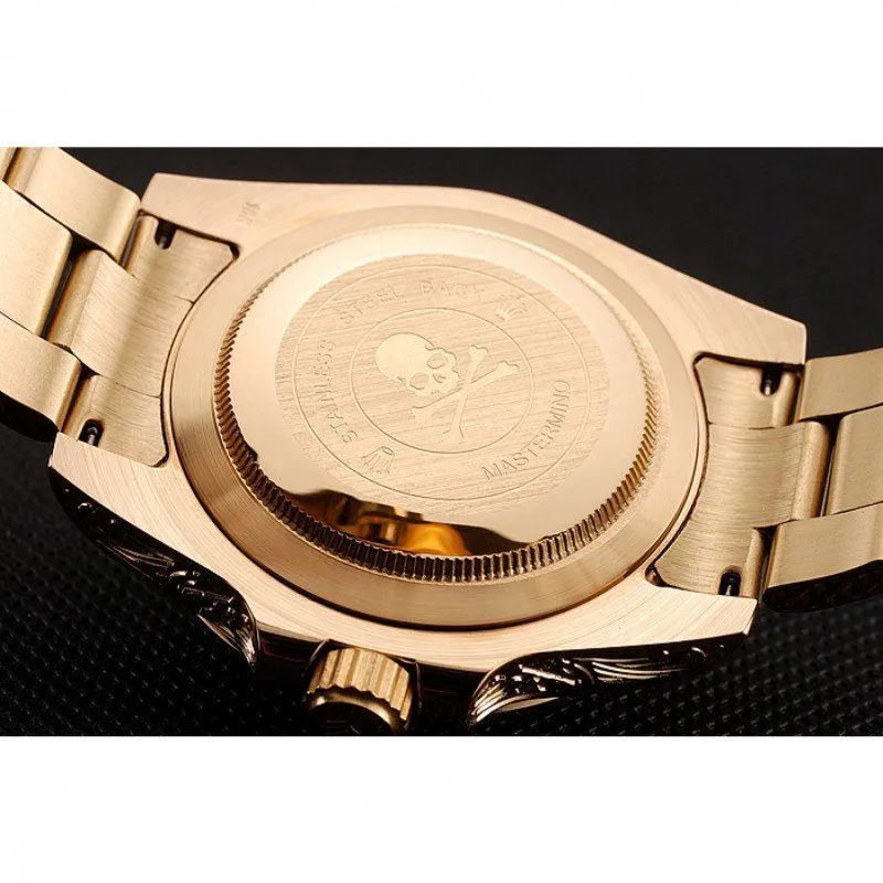 Swiss Submariner Skull Limited Edition Black Dial Gold Case And Bracelet 1454071