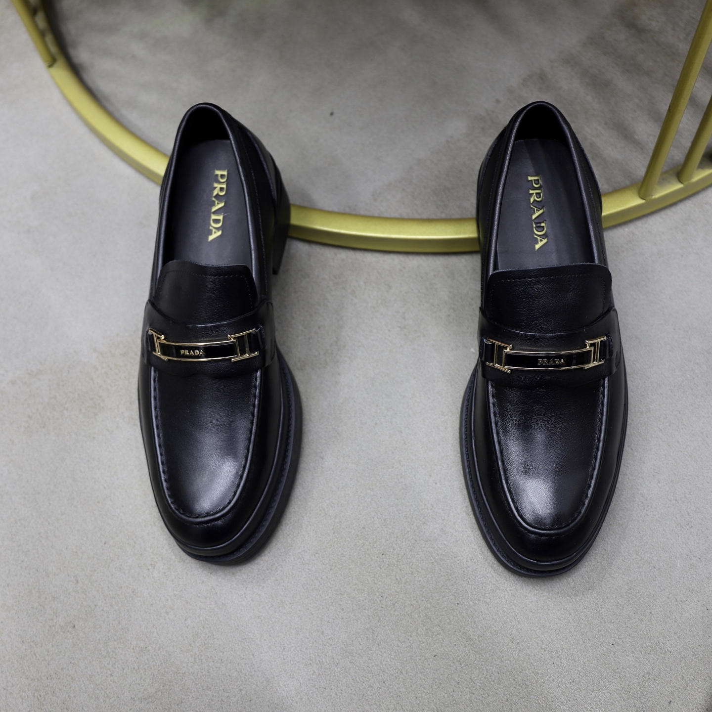 Prada men's leather shoes-65