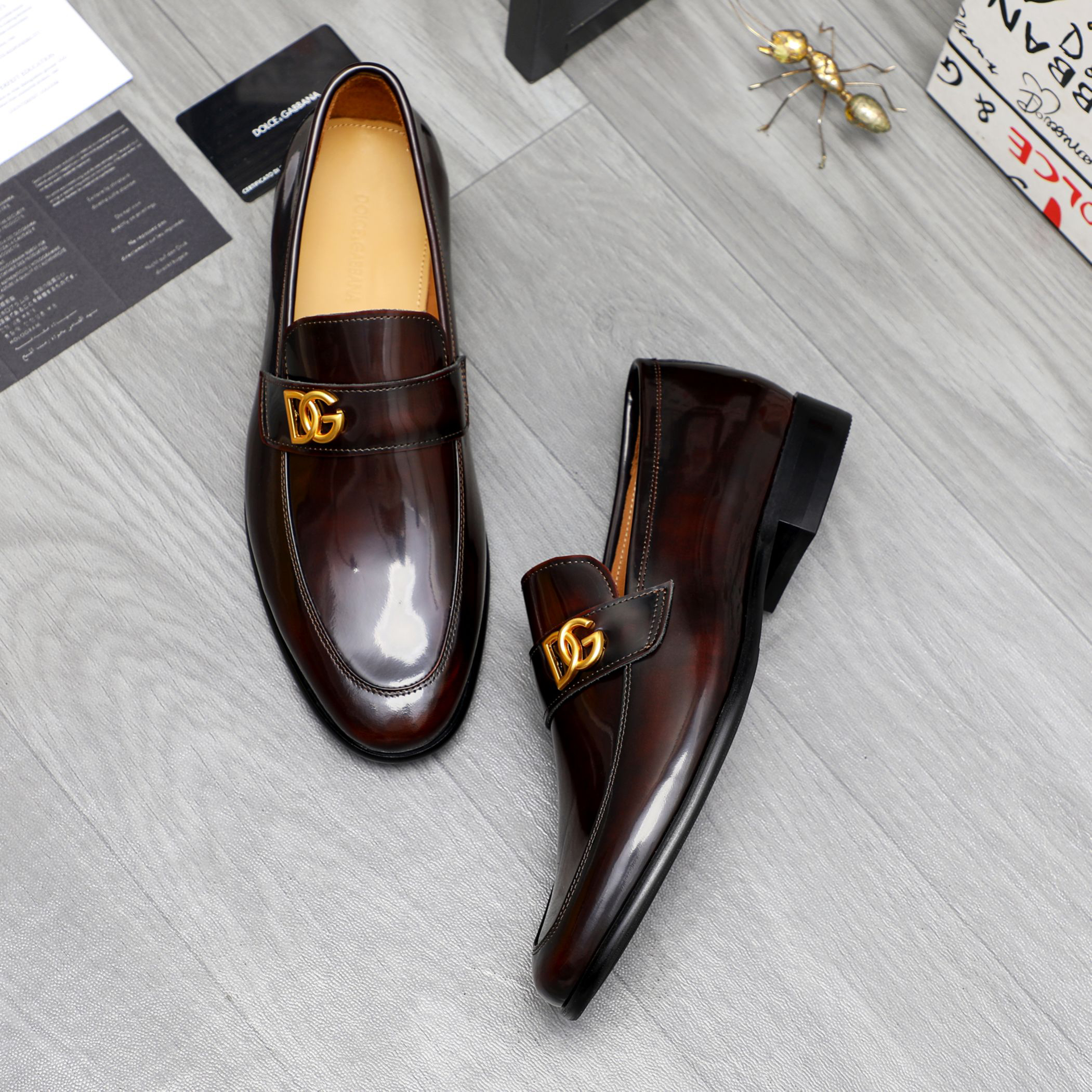 D&G men's leather shoes-59