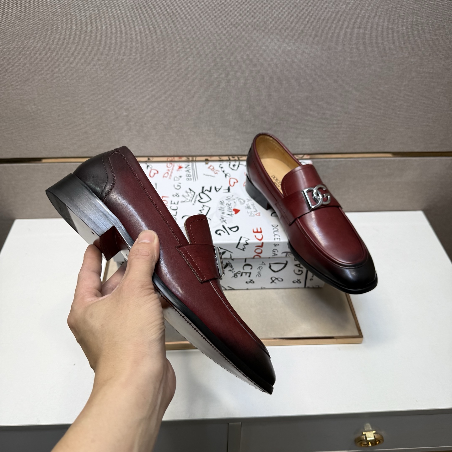 D&G men's leather shoes-42