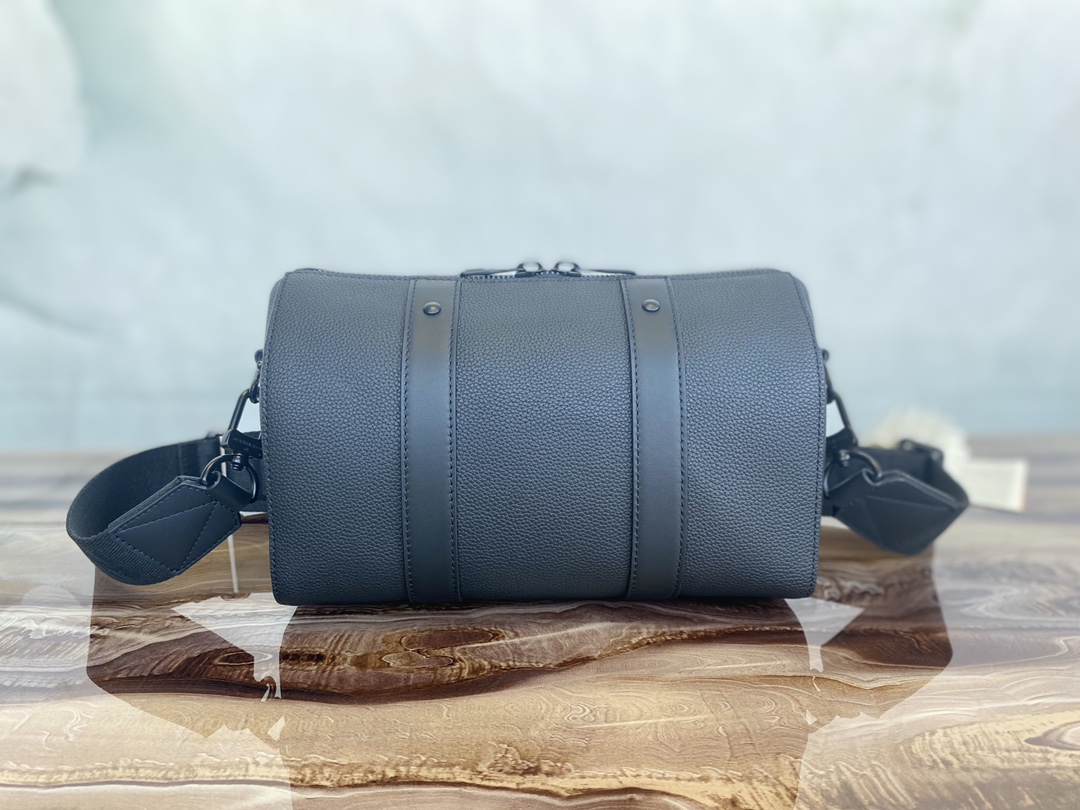 Most Classic Louis Vuittion M59255 City Keepall in Deep Black Aerogram Grained Calf Leather
