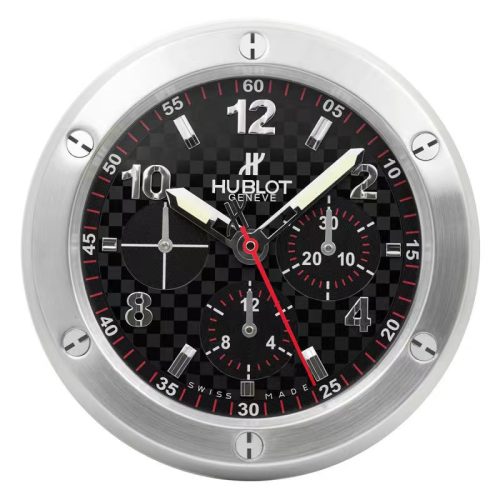 big bang wall clock carbon fibre chronograph dial silver black
