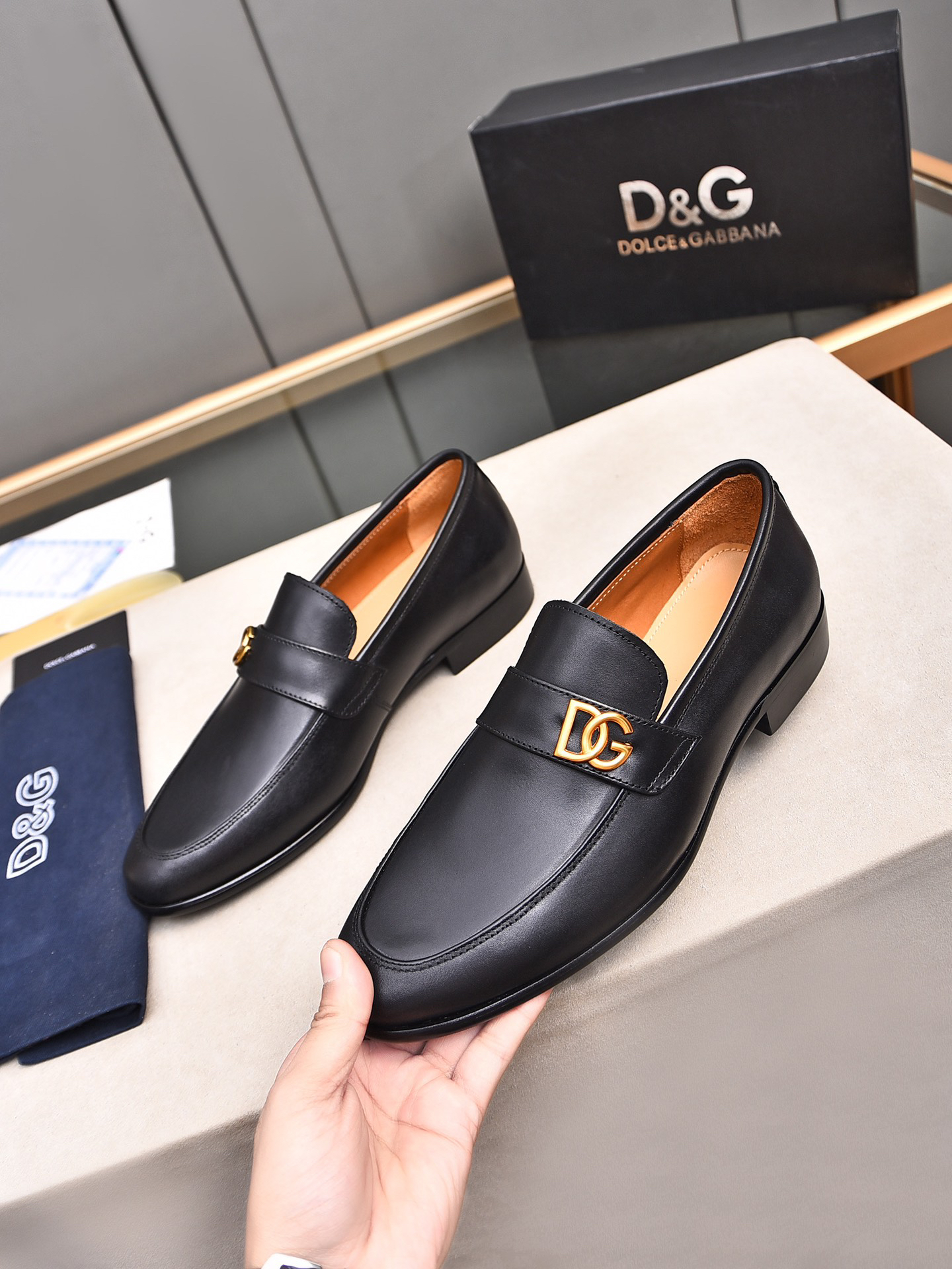 D&G men's leather shoes-67
