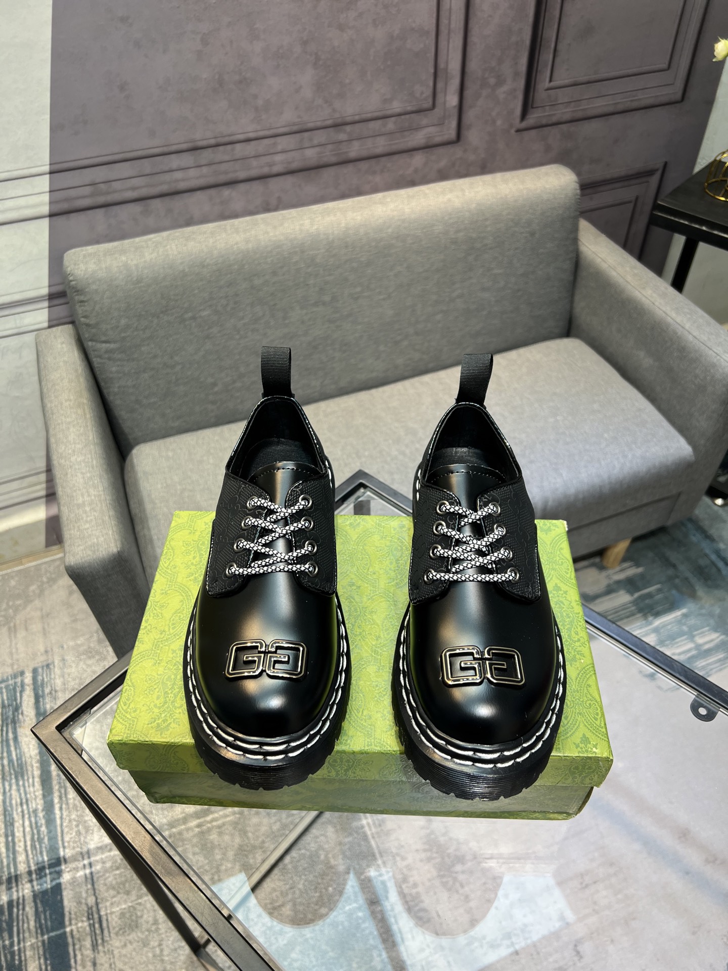 Gucci men's leather shoes-48