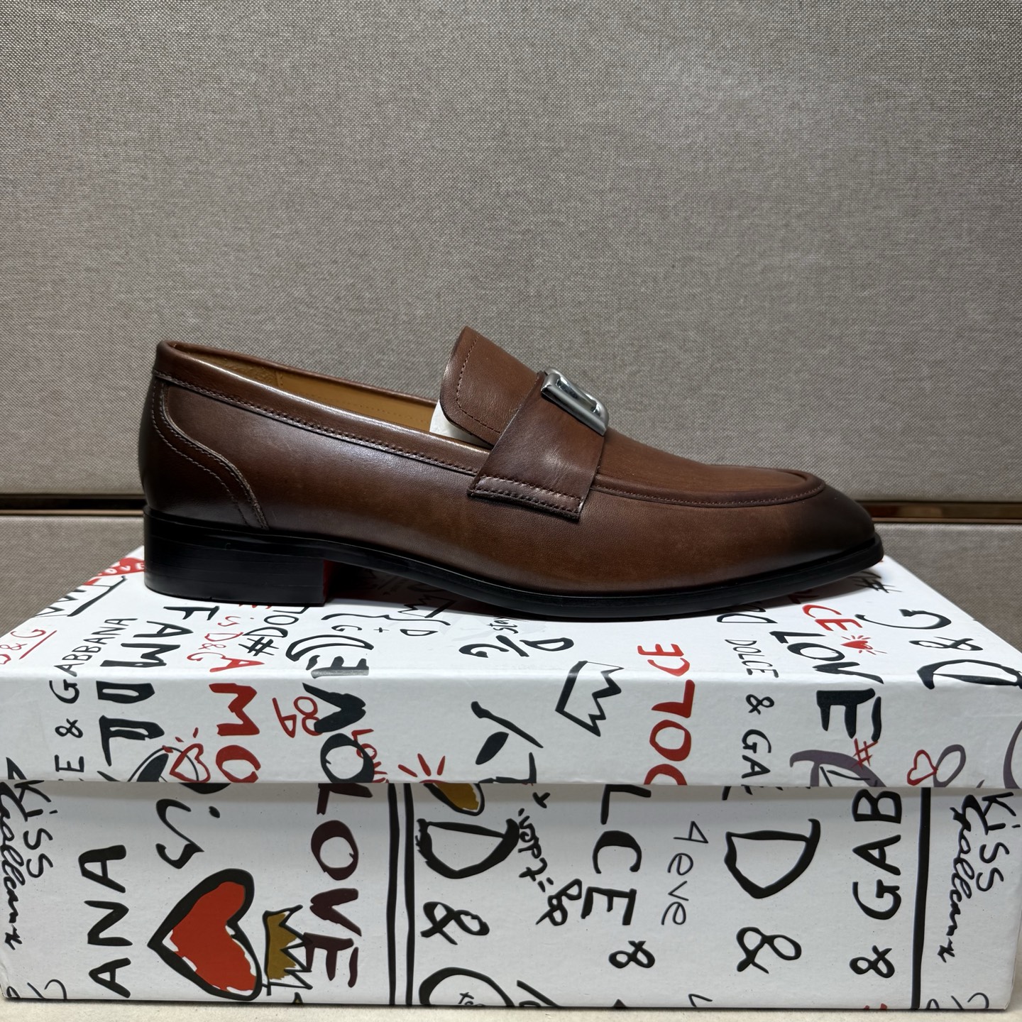 D&G men's leather shoes-111