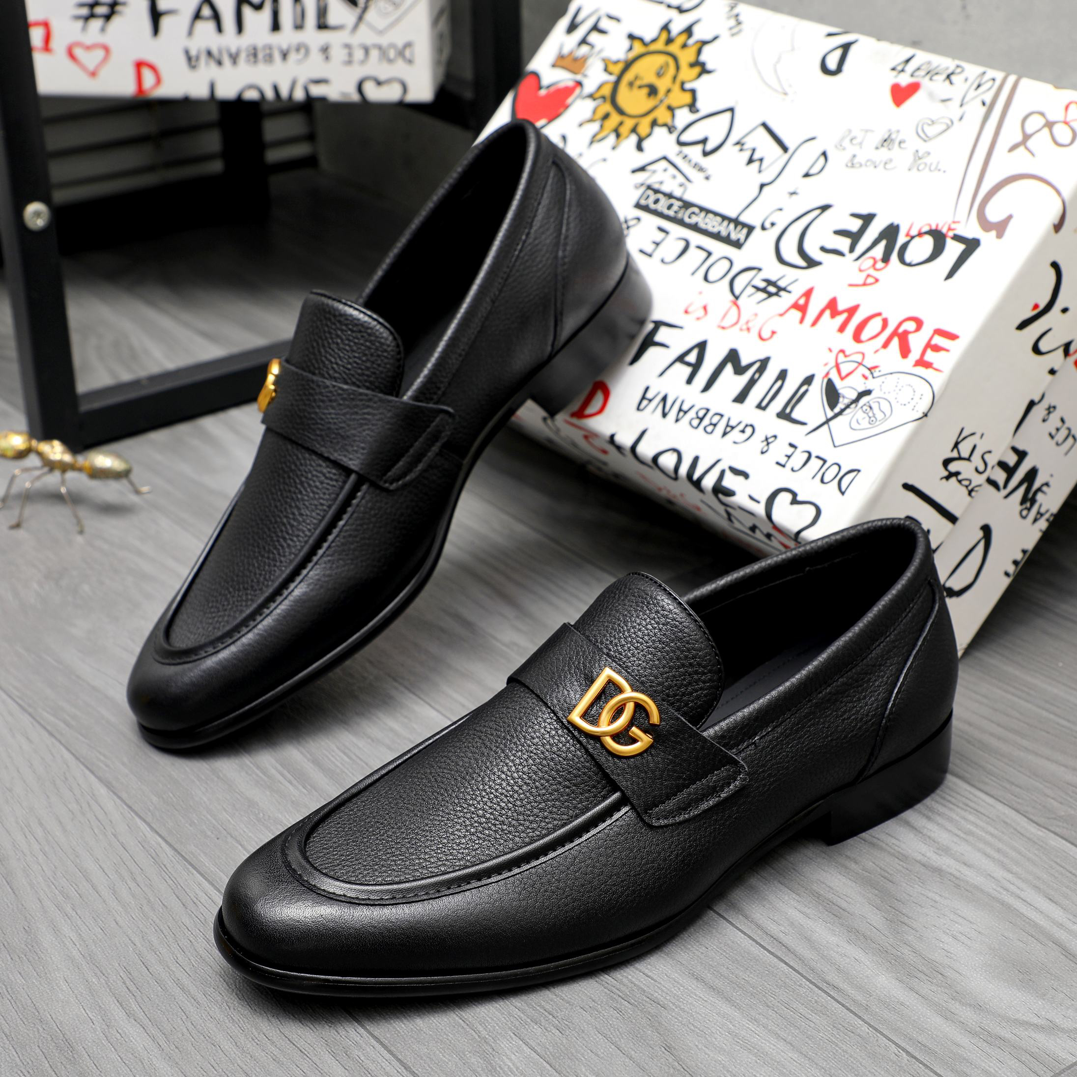 D&G men's leather shoes-61