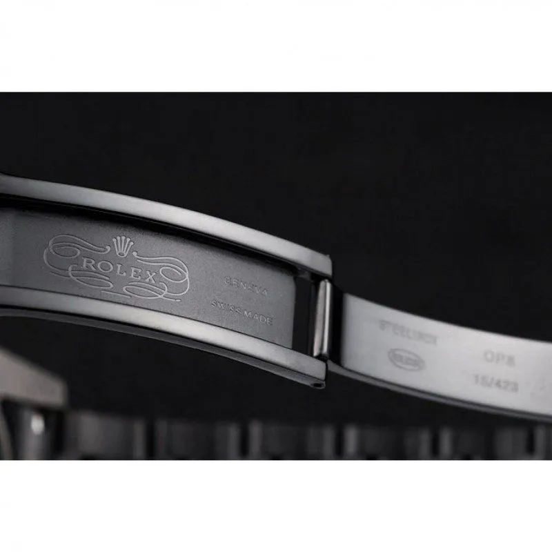Swiss GMT Master II Pro-Hunter Black Steel Strap Black Dial