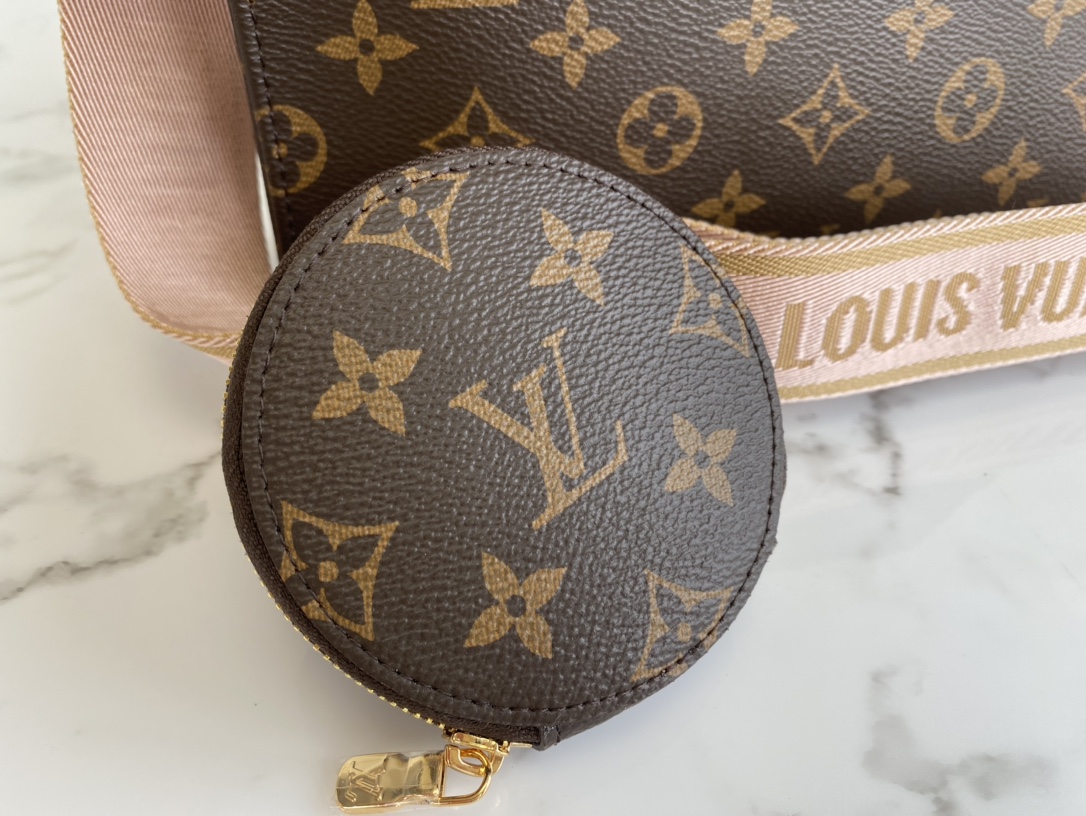 Louis Vuitton Pochette Voyage MM Monogram Macassar Coated Canvas Pink