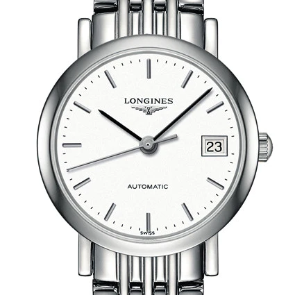 Elegant 25MM Automatic White Dial Stainless Steel Bracelet Watch L43094126
