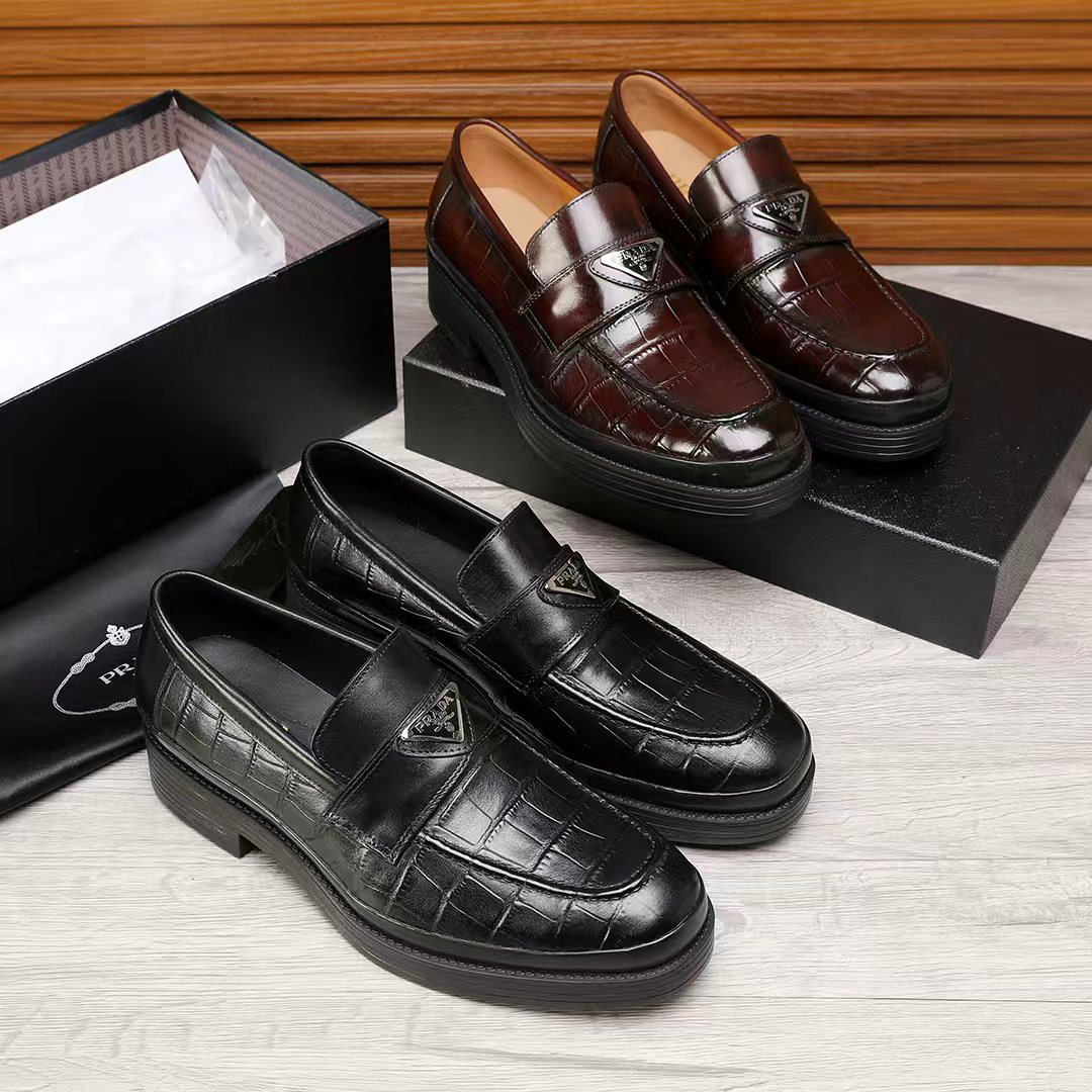 Prada men's leather shoes-76