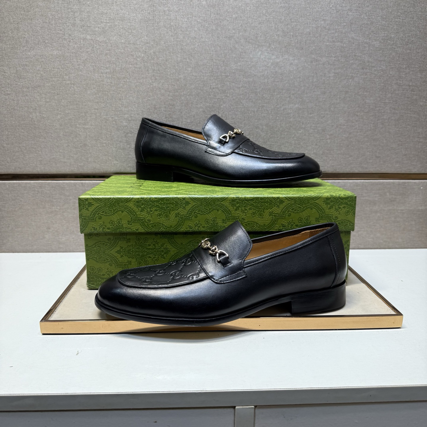 Gucci men's leather shoes-13