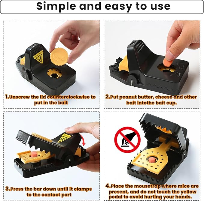Rat Trap Quick Effectively Best Mouse Trap, Reusable Plastic Mousetraps Used