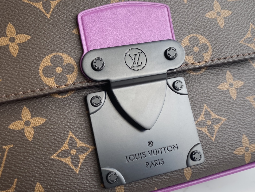 Louis Vuitton Mens S Lock Sling Monogram Macassar Coated Canvas M46245