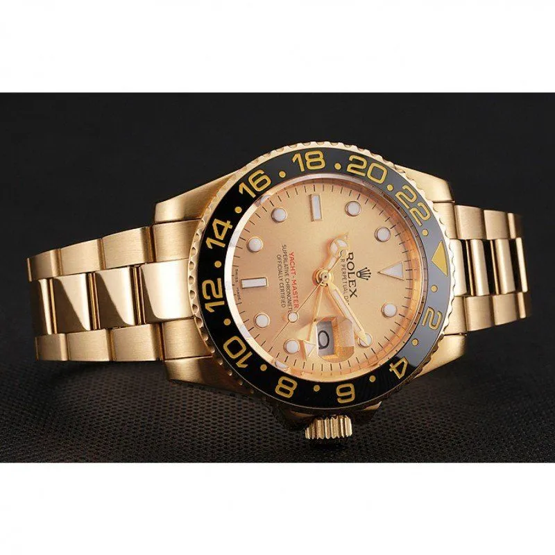 Swiss GMT Master II Gold Dial Black Bezel Gold Case And Bracelet 1453749