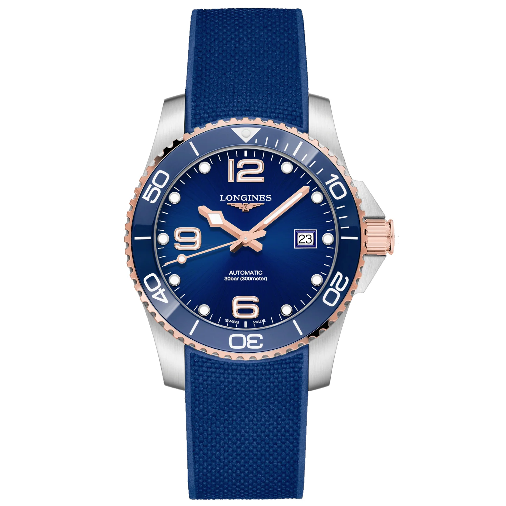 Hydroconquest 41MM Automatic Blue Ceramic Rose Gold Watch L37813989