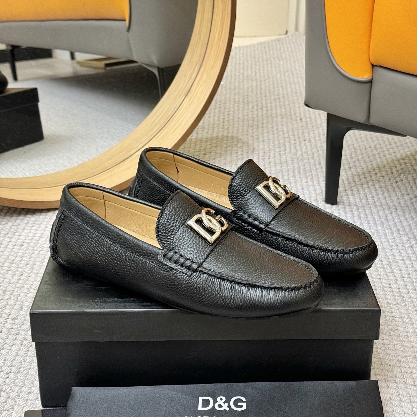 D&G men's leather shoes-87