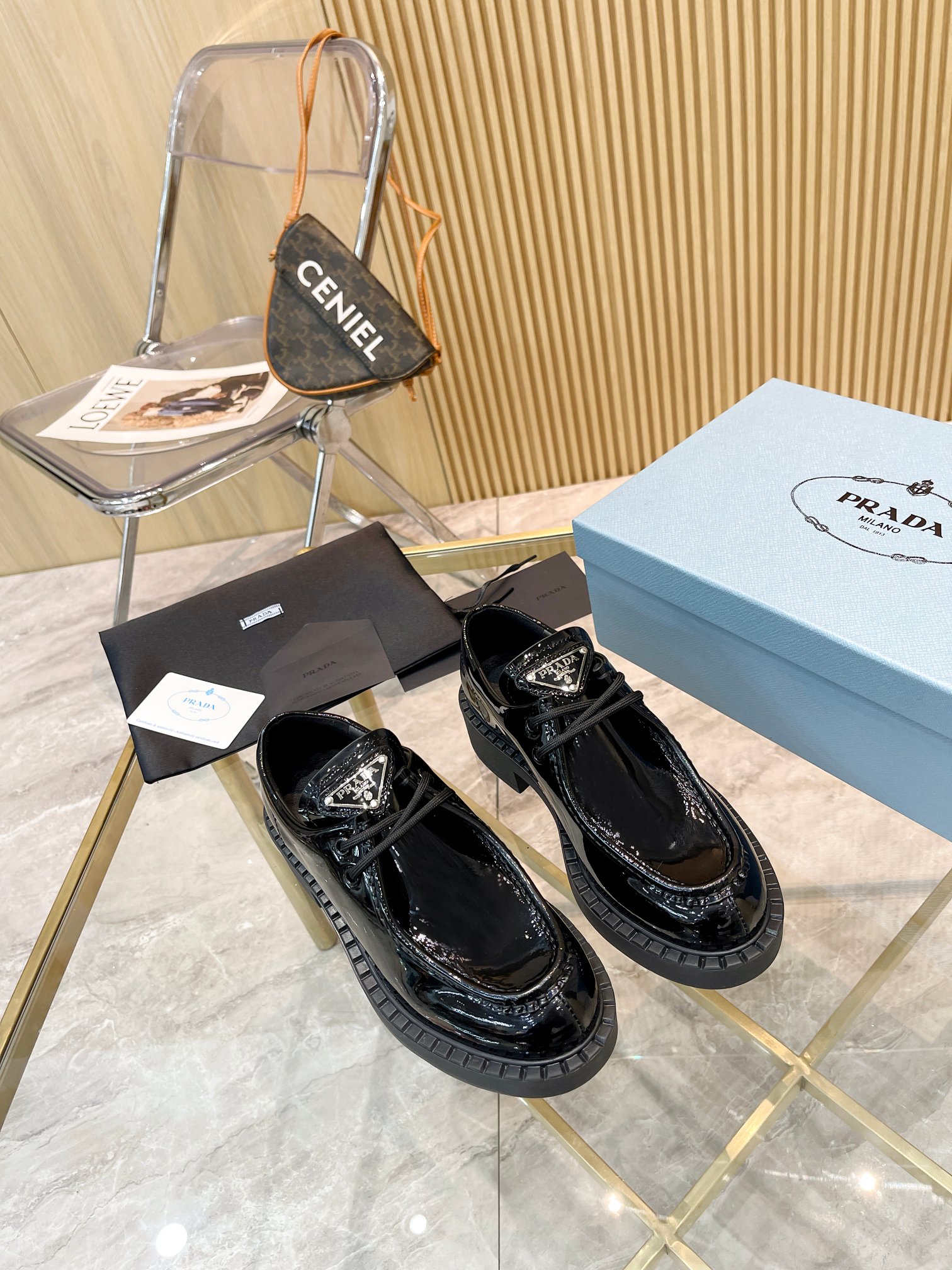 Prada women's leather shoes-30