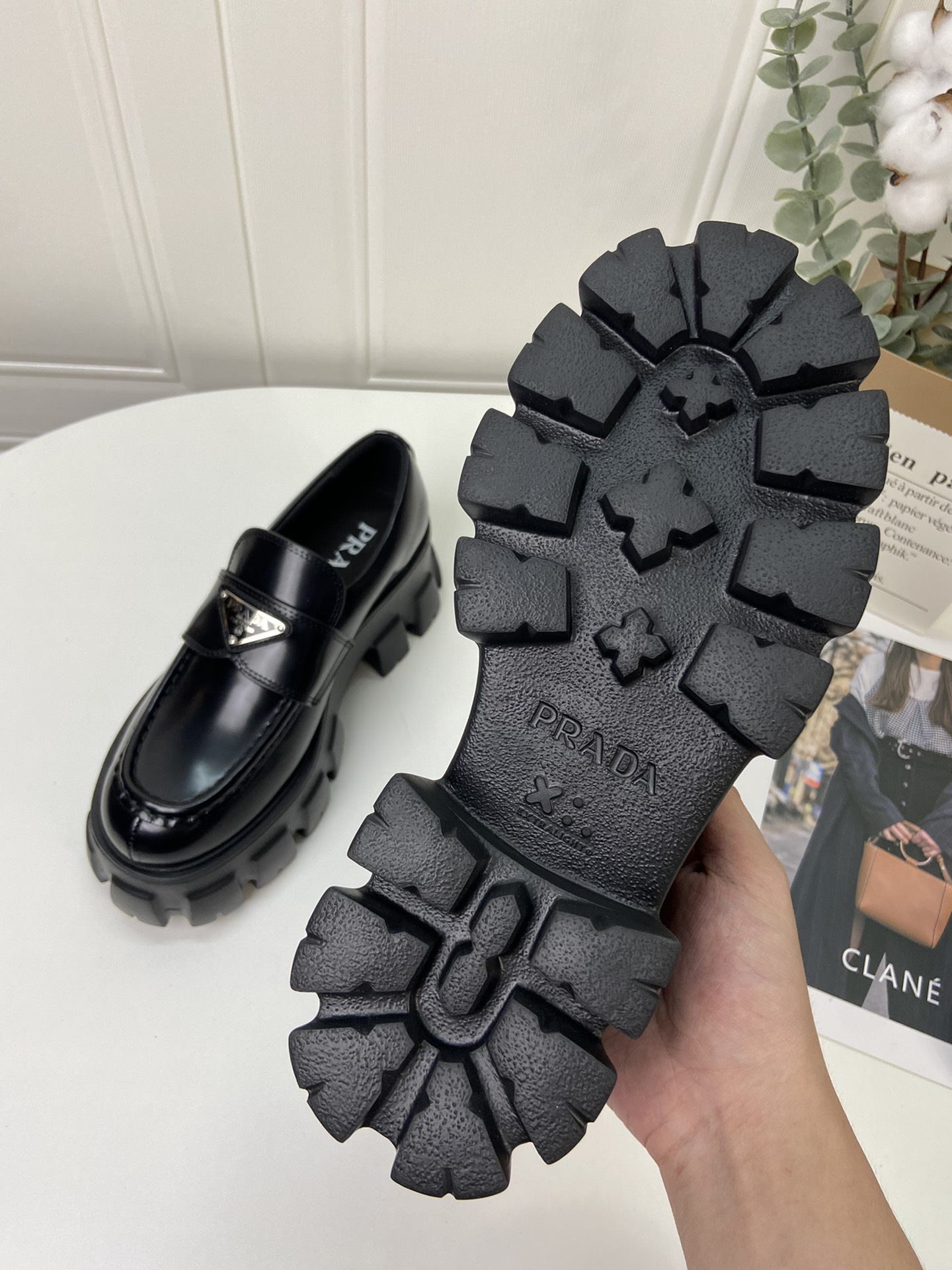 Prada women's leather shoes-14