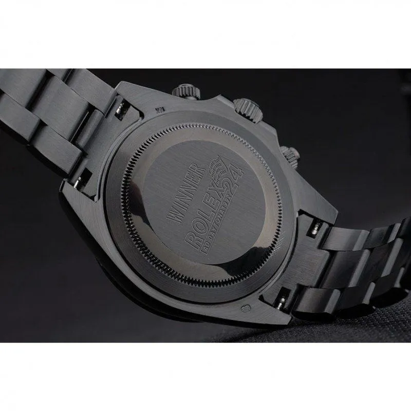 Daytona Black Ion Plated Tachymeter Black Stainless Steel Strap Green Dial 80246