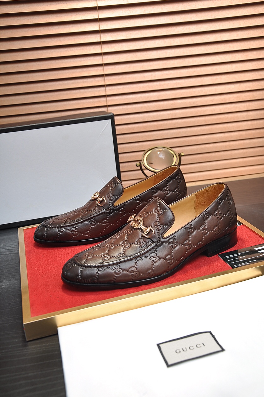 Gucci men's leather shoes-24
