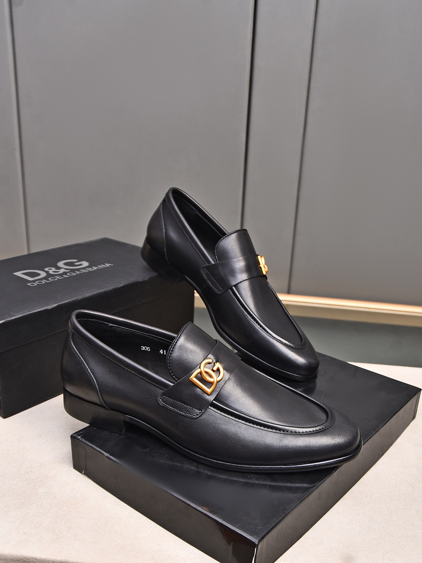 D&G men's leather shoes-13