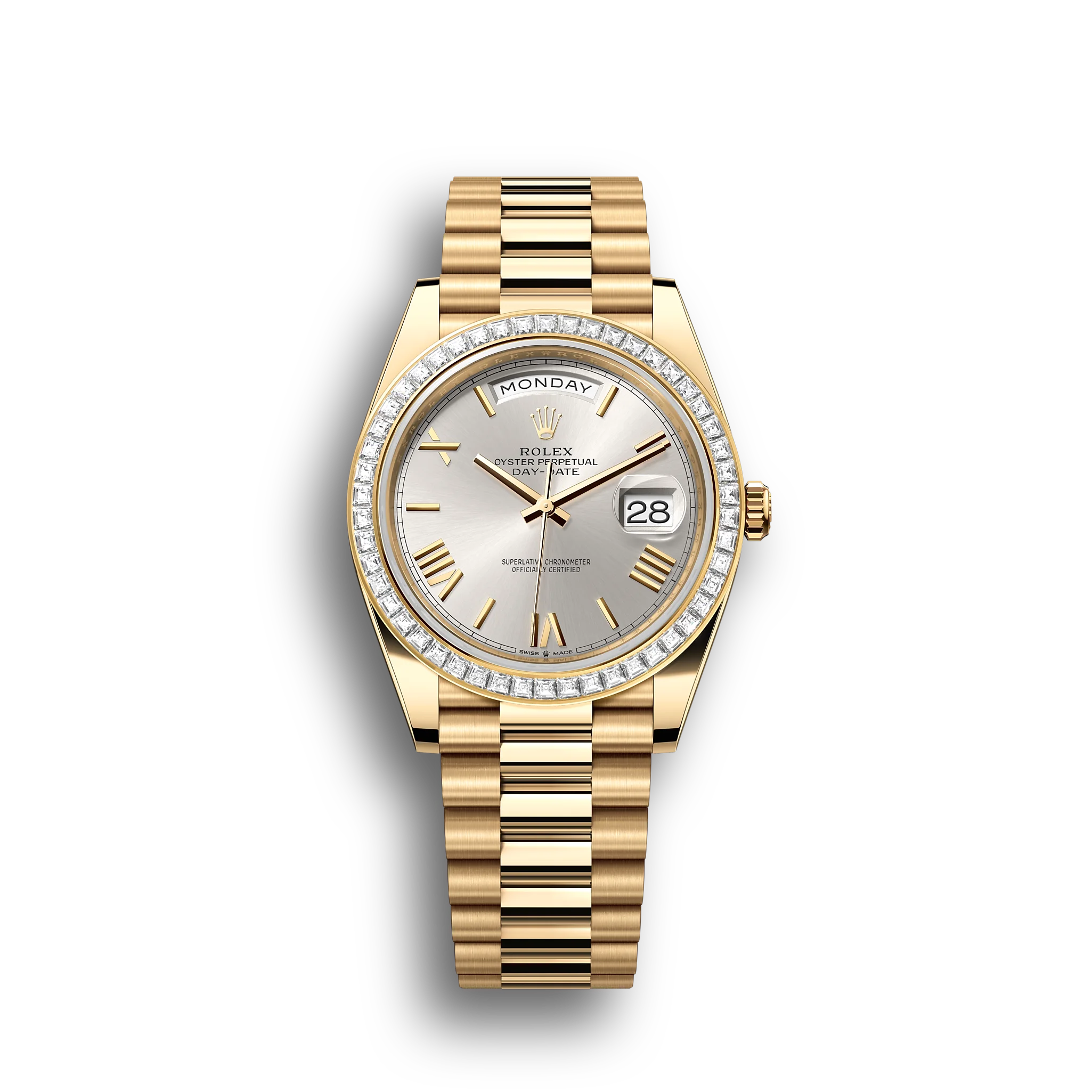 Day-Date: Yellow gold, Silver dial, m228398tbr-0006