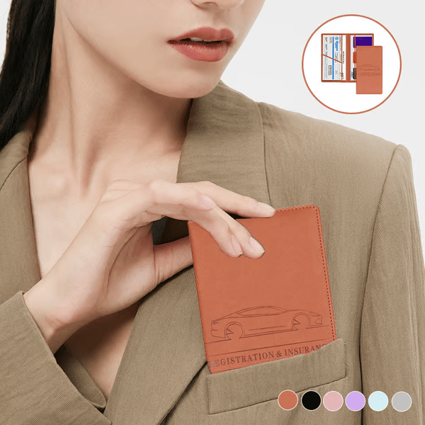 ✨Car Registration & Insurance Card Holder-With Magnetic Shut for Cards, Essential Document, Driver License