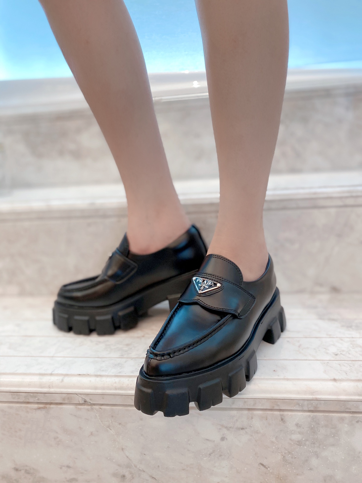 Prada women's leather shoes-35
