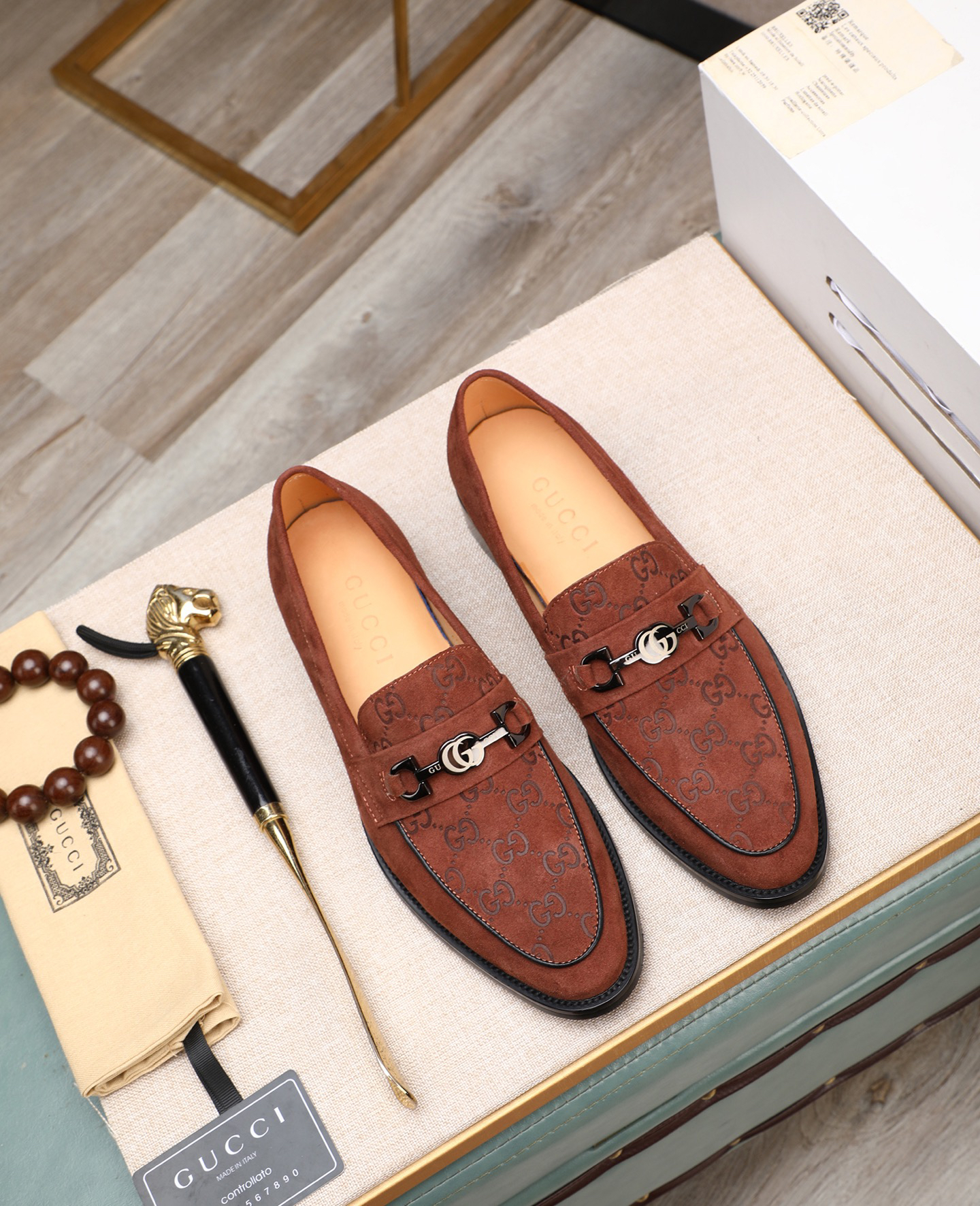 Gucci men's leather shoes-21
