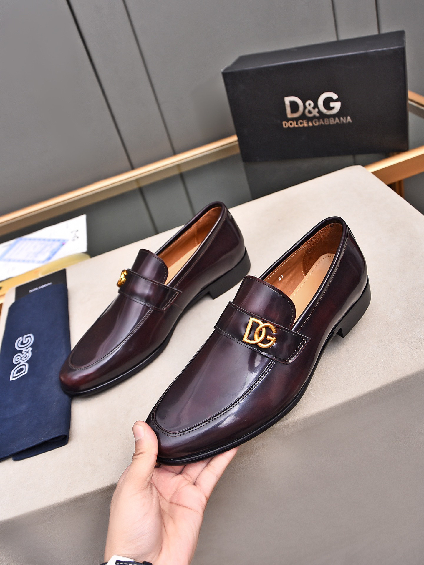 D&G men's leather shoes-64
