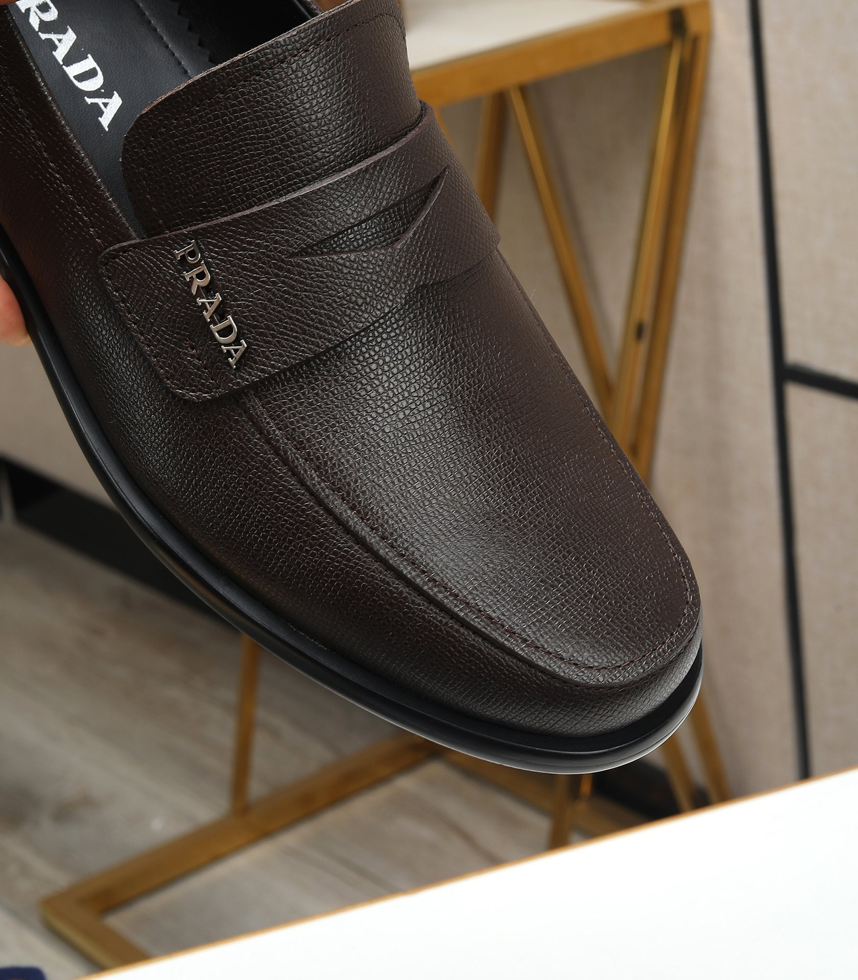 Prada men's leather shoes-64