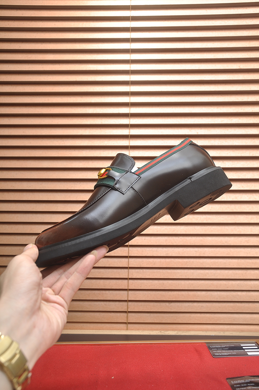 Gucci men's leather shoes-95
