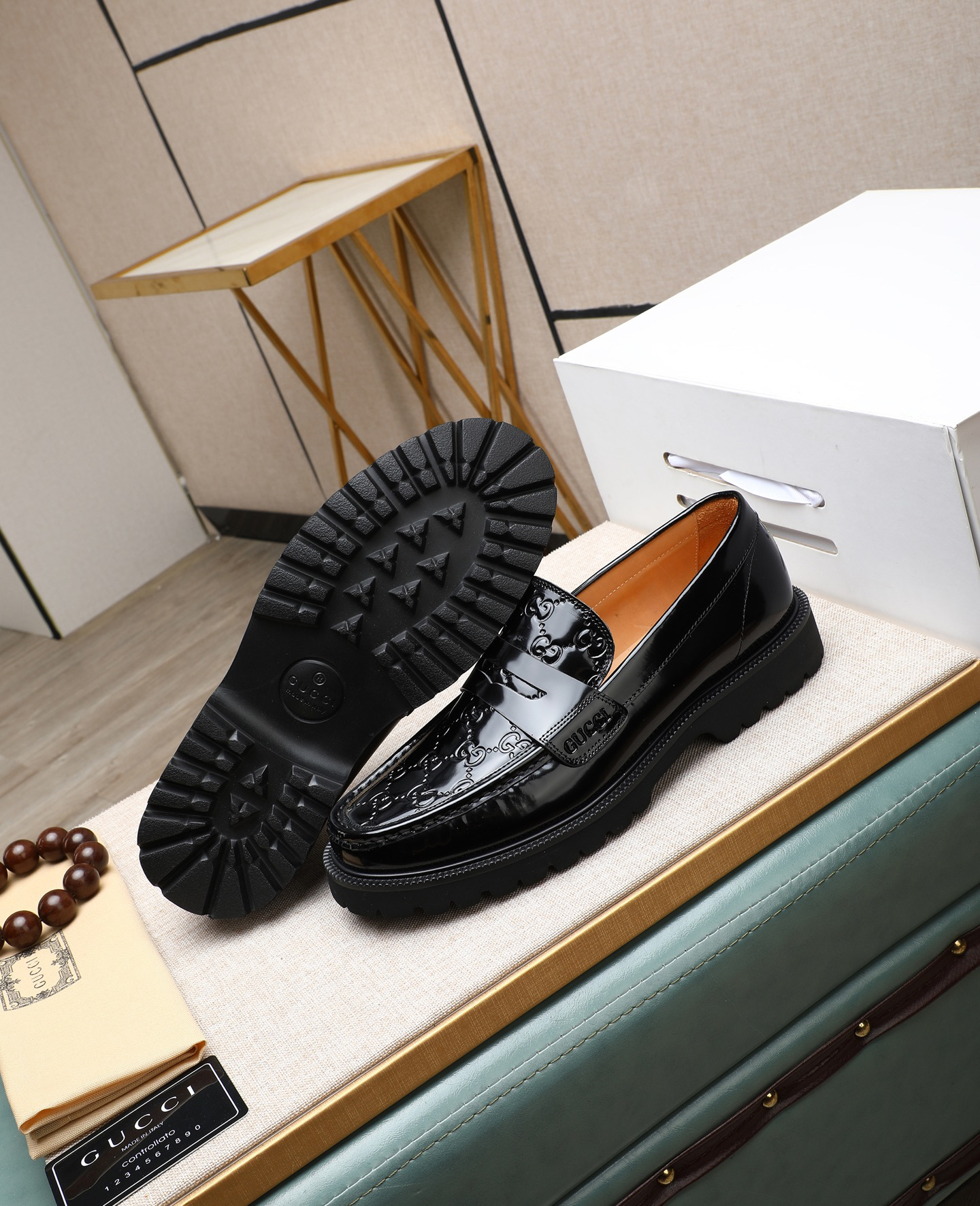 Gucci men's leather shoes-59