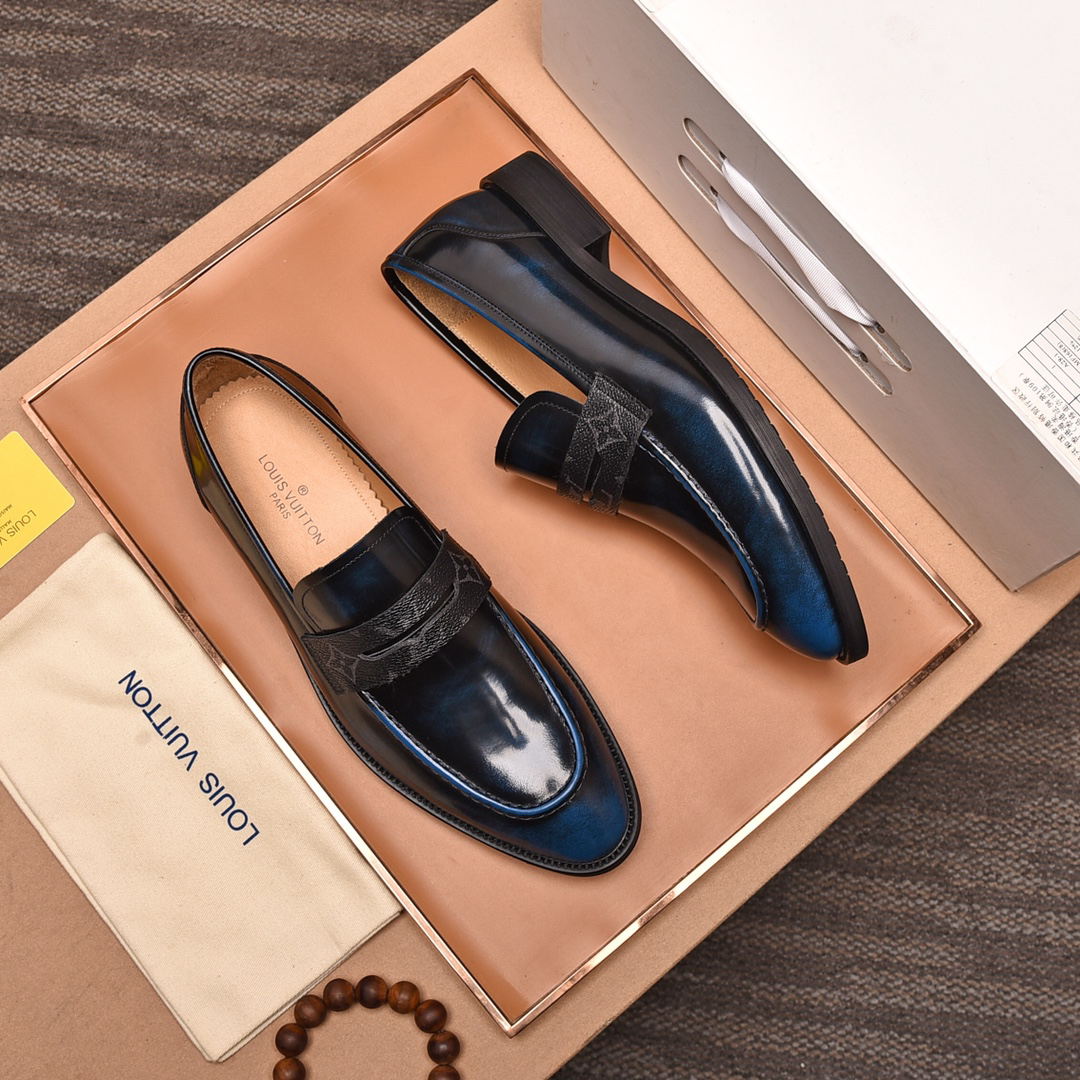 LV men's leather shoes-43