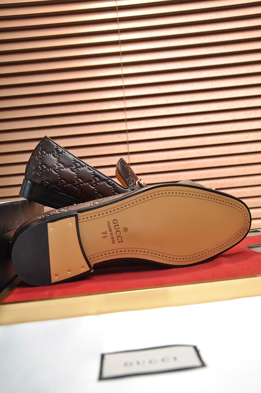 Gucci men's leather shoes-24