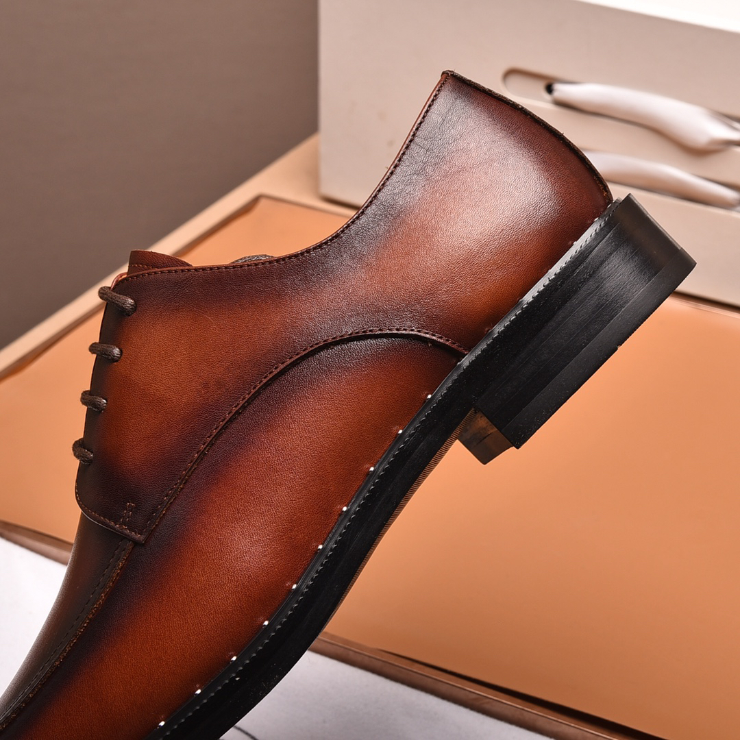 Prada men's leather shoes-15