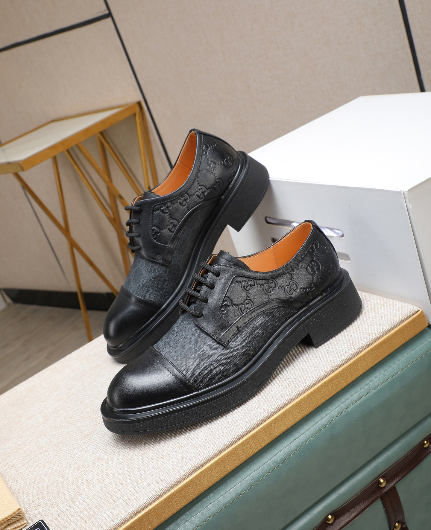 Gucci men's leather shoes-56
