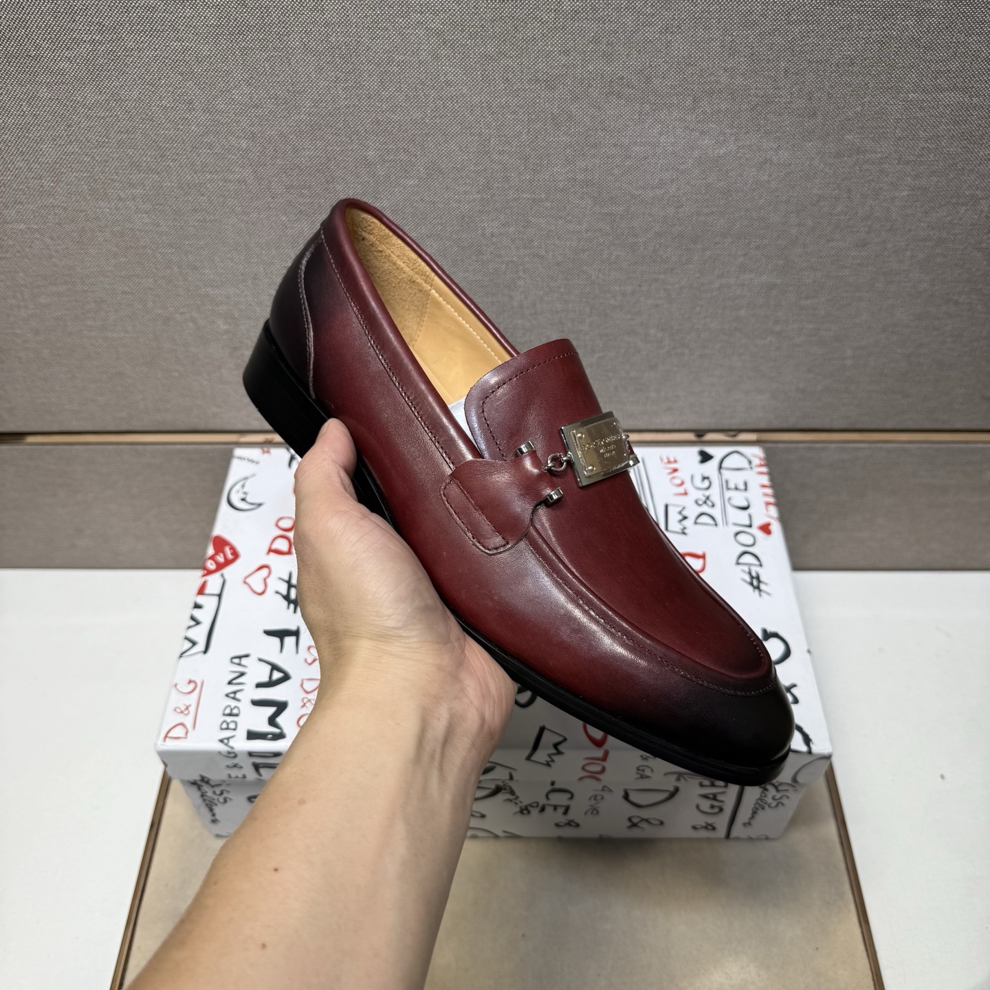 D&G men's leather shoes-107