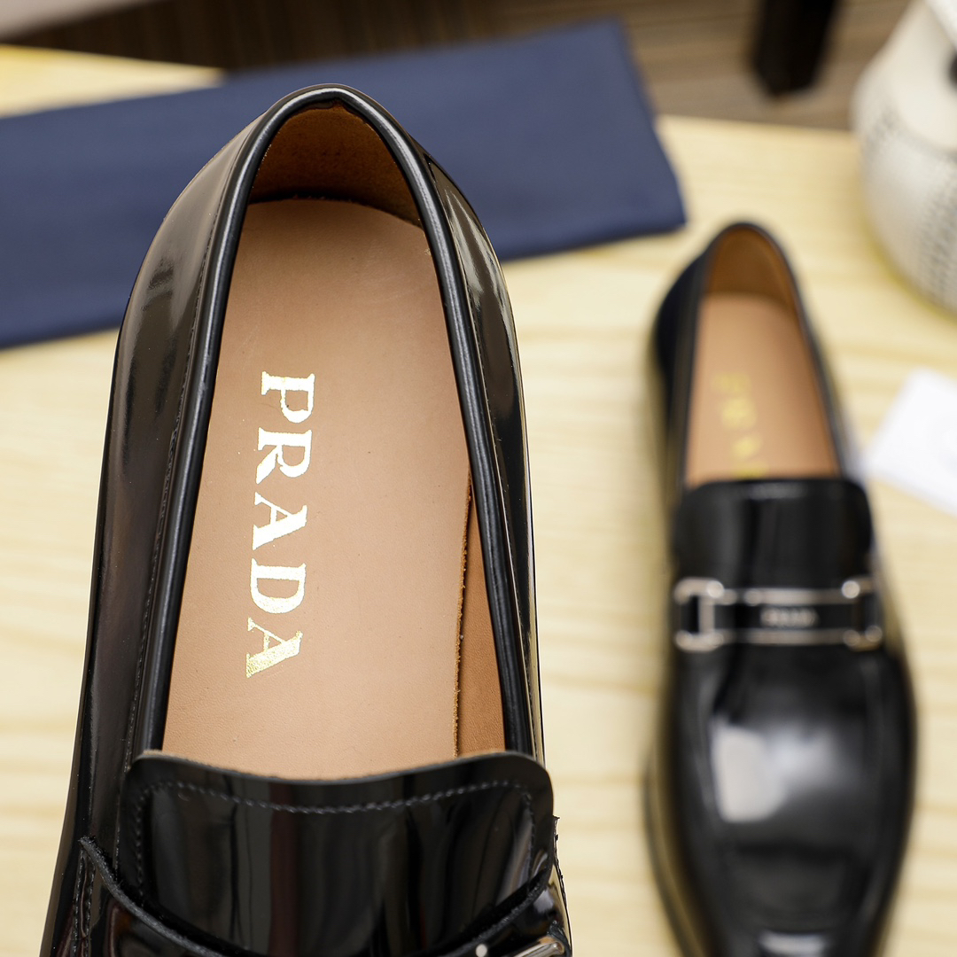 Prada men's leather shoes-73