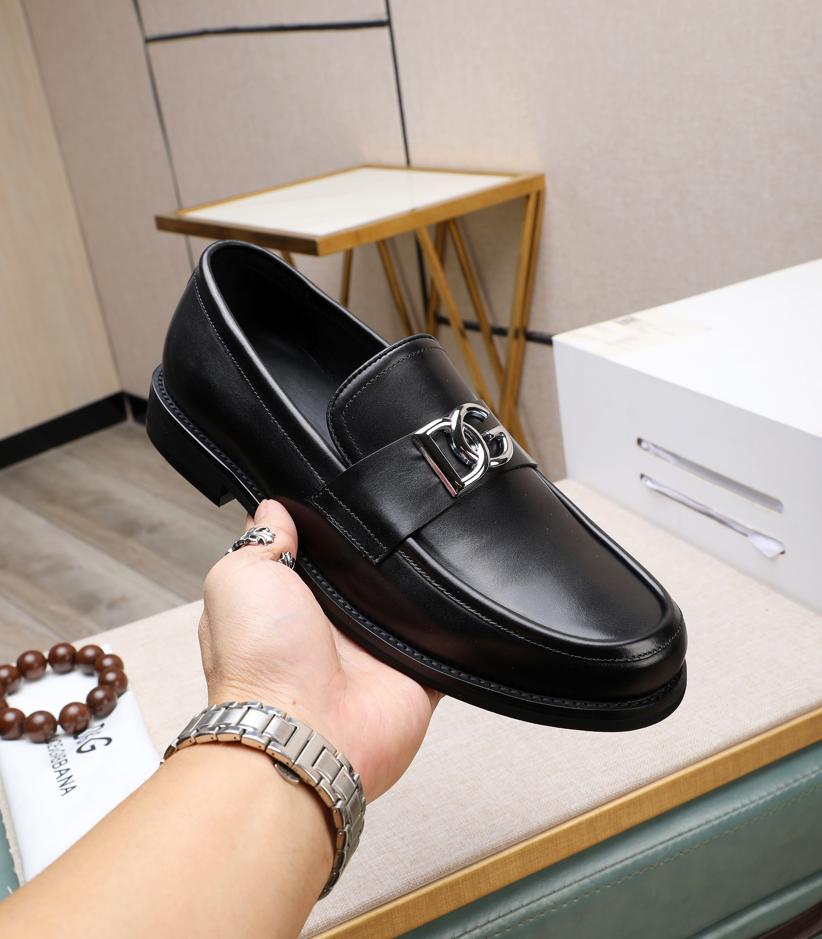 D&G men's leather shoes-8