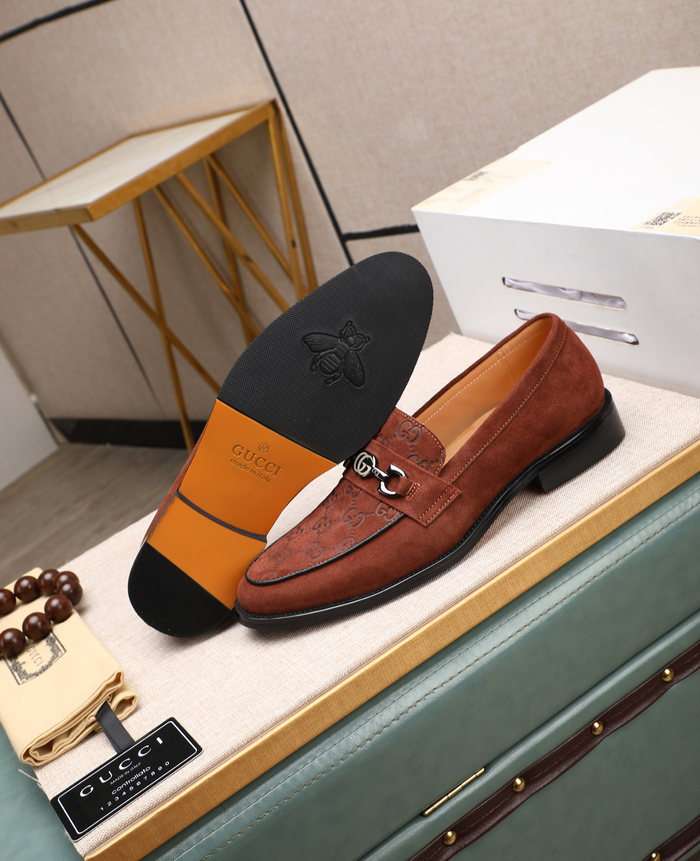 Gucci men's leather shoes-21
