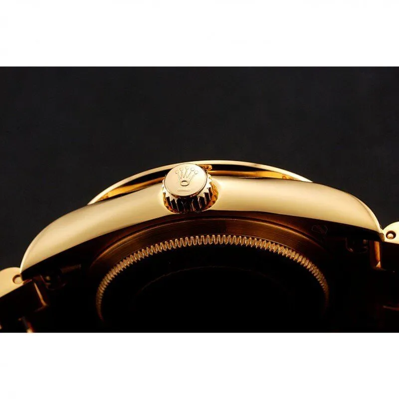 Swiss Day-Date Diamond Pave Dial Gold Diamond Bracelet 1453956