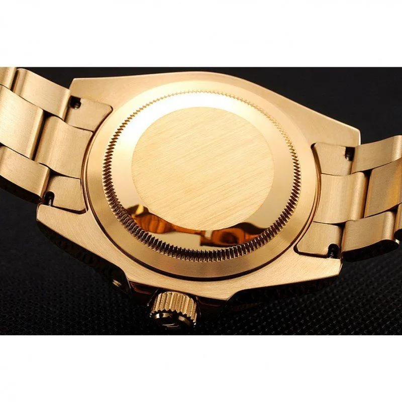 Swiss GMT Master II Green Dial Stone Set Bezel Gold Case And Bracelet 1453748