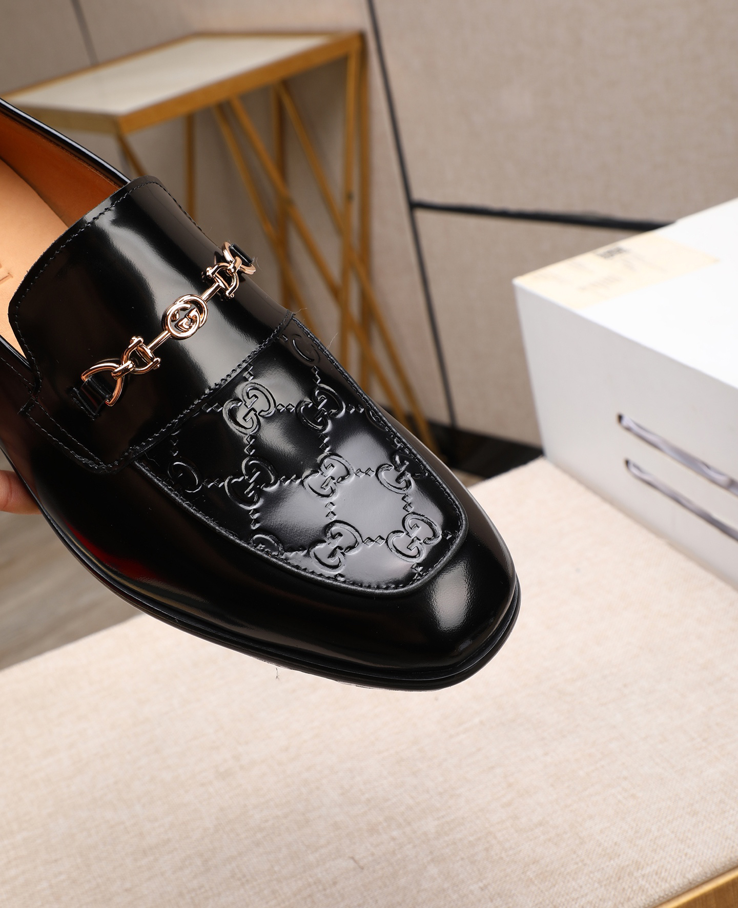 Gucci men's leather shoes-17