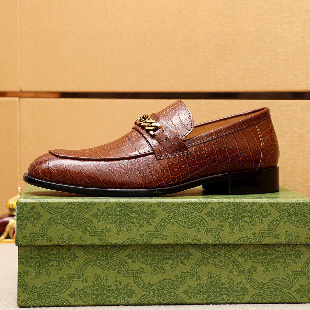 Gucci men's leather shoes-77