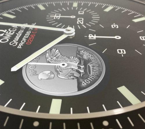 speedmaster wall clock 40th anniversary silver
