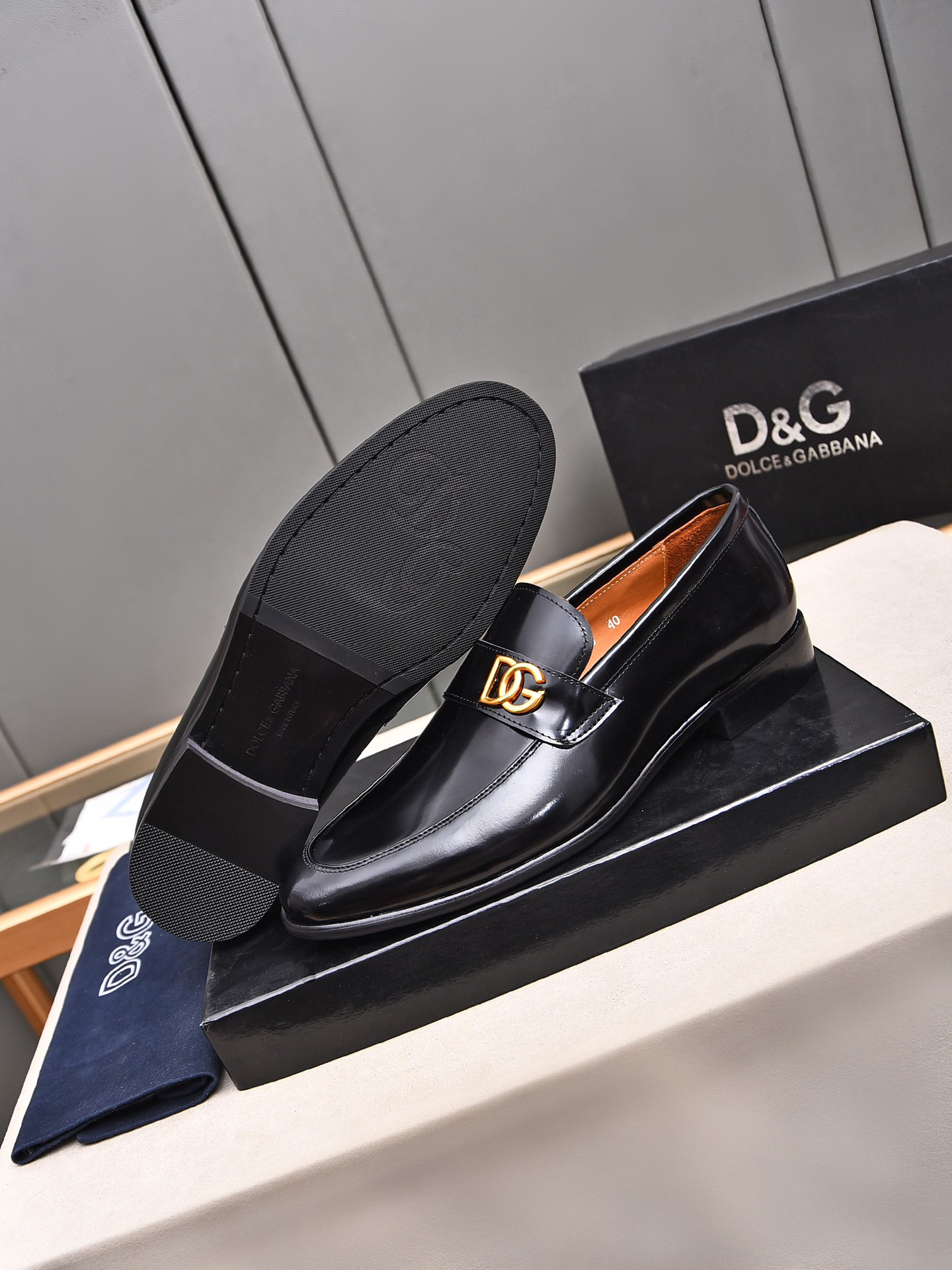 D&G men's leather shoes-66