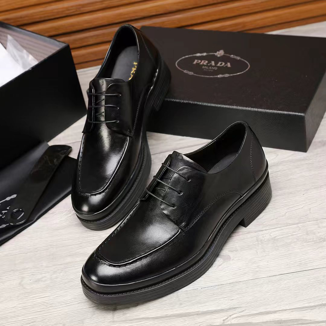 Prada men's leather shoes-76