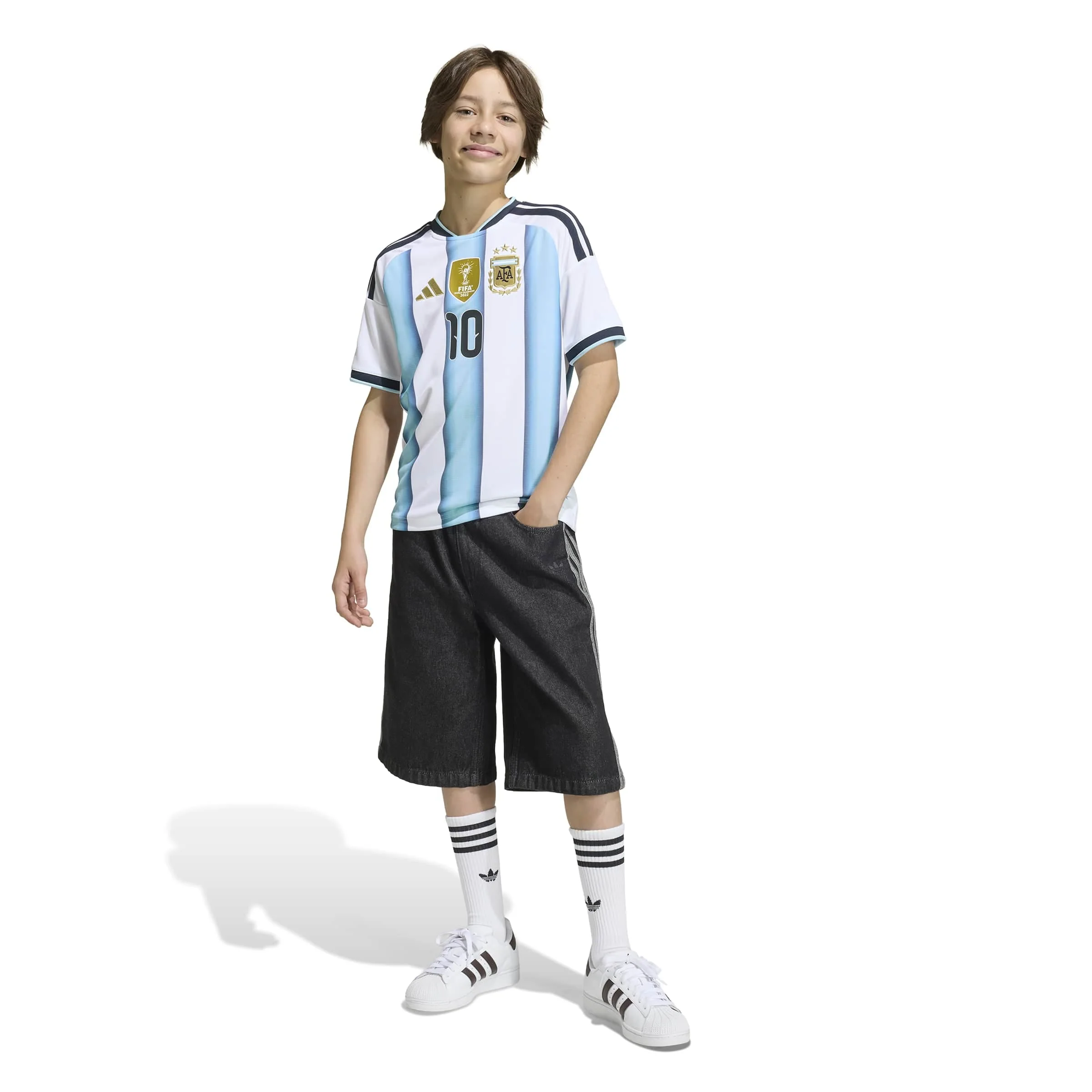 Argentina 26 Home Messi Jersey Youth