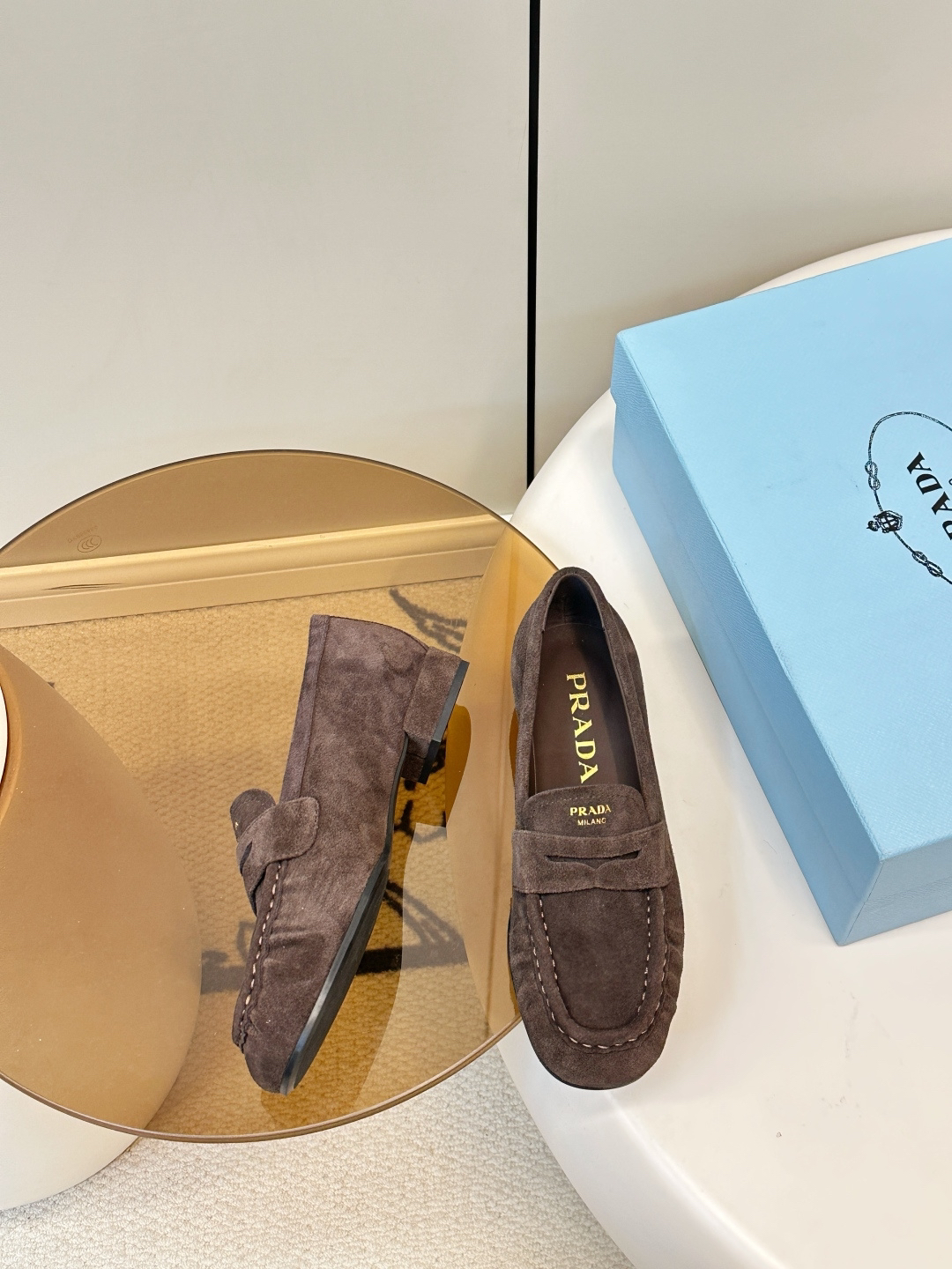 Prada women's leather shoes-48